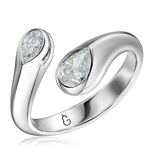 Кольцо из белого золота с бриллиантом