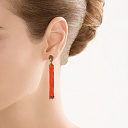 Серьги из желтого золота с бриллиантами, кораллами