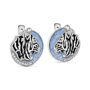 Серьги с английским замком из серебра с фианитами