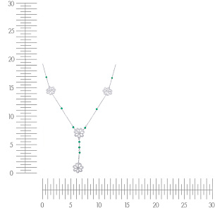 Колье из серебра с фианитом, агатом
