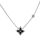 Колье из серебра с бриллиантом, эмалью