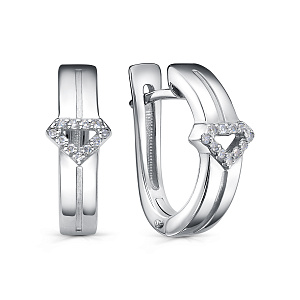 Серьги с английским замком из серебра