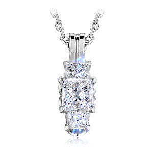 Колье из белого золота с бриллиантами, плетение якорное