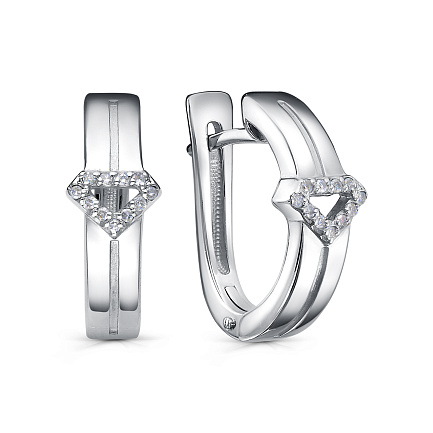 Серьги с английским замком из серебра