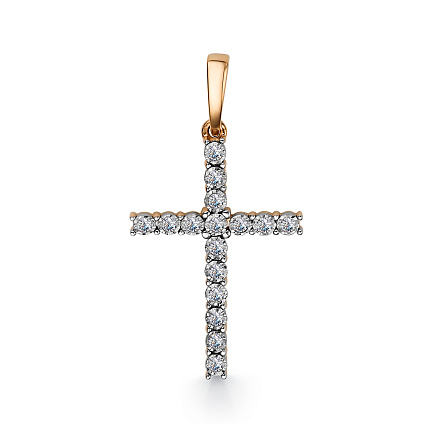 Подвеска из красного золота с бриллиантами