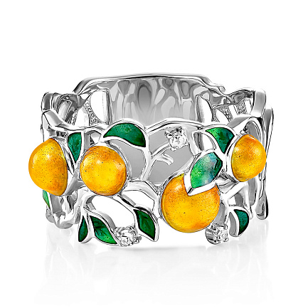 Кольцо из серебра с бриллиантами