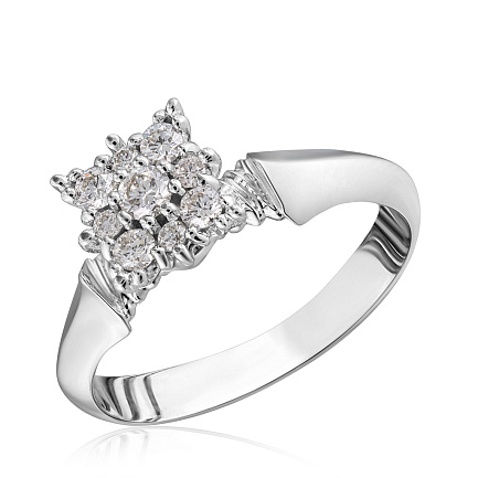 Кольцо из белого золота с бриллиантами