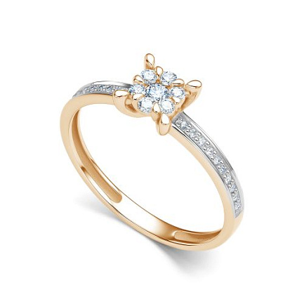 Кольцо из красного золота с бриллиантами