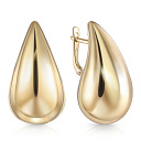 Серьги с английским замком из желтого золота