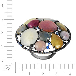 Кольцо из золота с бриллиантами, корундами