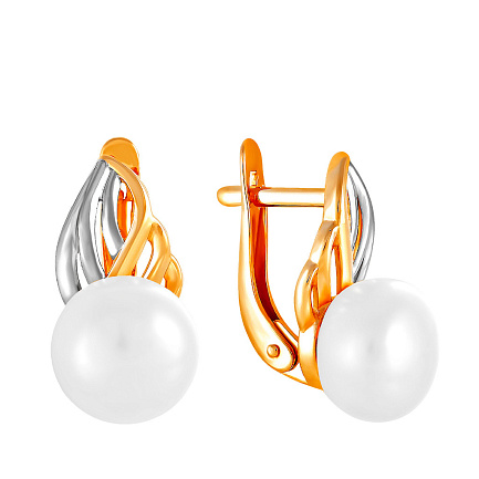 Серьги с английским замком из красного золота