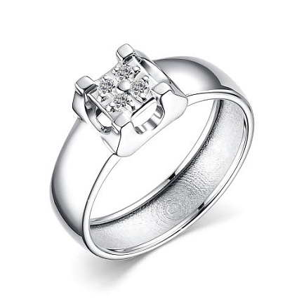 Кольцо из белого золота с бриллиантами