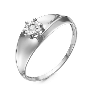 Кольцо из белого золота с бриллиантом