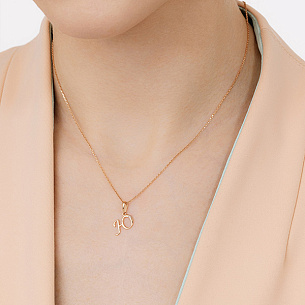 Подвеска из красного золота с бриллиантом