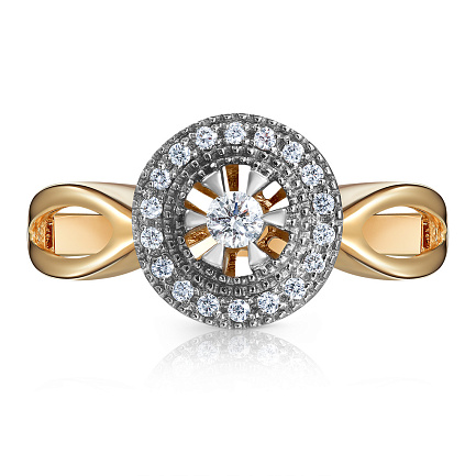 Кольцо из желтого золота с бриллиантами