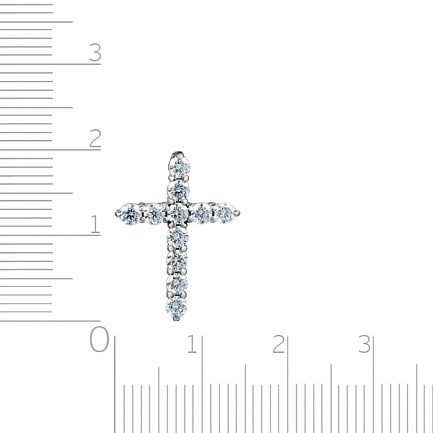 Крест декоративный из белого золота с бриллиантами