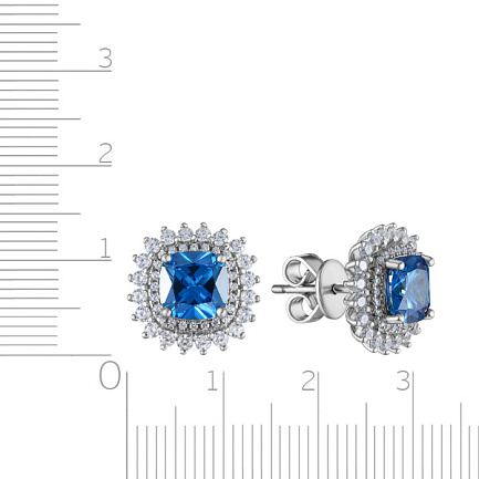 Серьги из серебра с фианитом