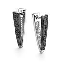 Серьги с английским замком из белого золота с бриллиантами