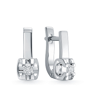 Серьги из белого золота с бриллиантами