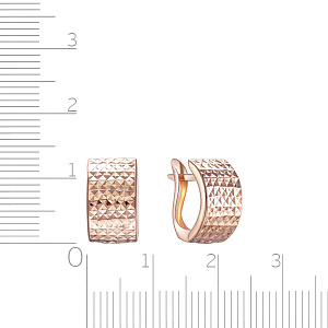 Серьги с английским замком из красного золота