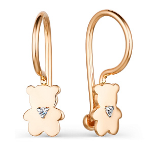 Серьги из красного золота с бриллиантами