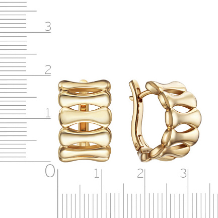 Серьги с английским замком из серебра с позолотой