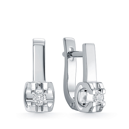 Серьги из белого золота с бриллиантами