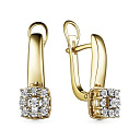 Серьги из желтого золота с бриллиантами