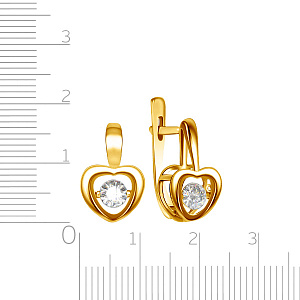 Серьги с английским замком из красного золота с бриллиантами