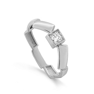 Кольцо из белого золота с бриллиантом