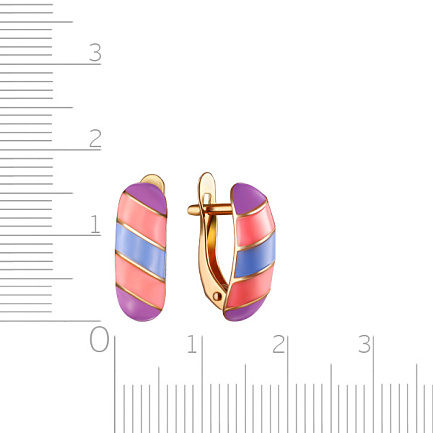 Серьги с английским замком из серебра с позолотой