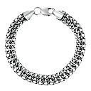 Браслет ручной работы из серебра, плетение бисмарк