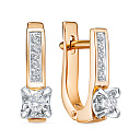 Серьги из красного золота с бриллиантами