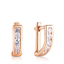 Серьги детские из красного золота с фианитом
