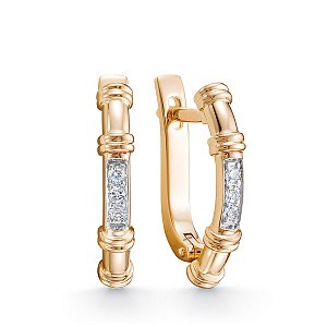 Серьги из красного золота с бриллиантами