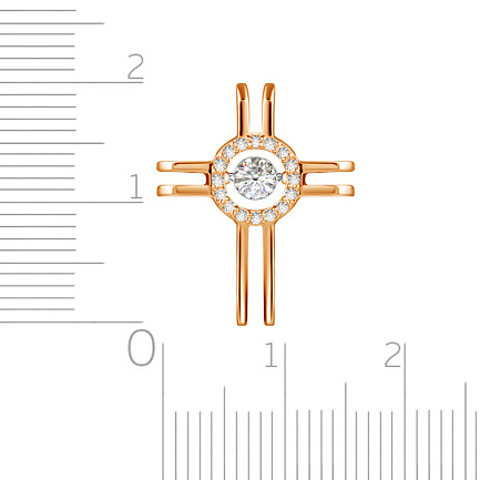 Крест декоративный из красного золота с бриллиантами