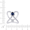 Кольцо из белого золота с бриллиантами, сапфиром