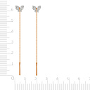 Серьги детские из красного золота с фианитом