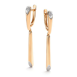 Серьги с английским замком из красного золота