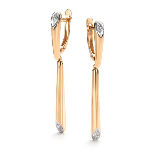 Серьги с английским замком из красного золота