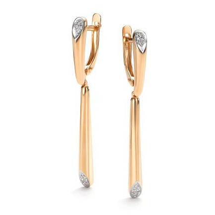 Серьги с английским замком из красного золота