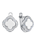 Серьги с английским замком из серебра с фианитами