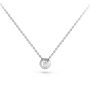 Колье из белого золота с бриллиантом