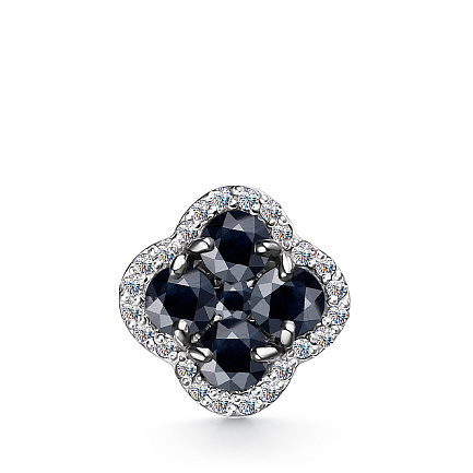 Подвеска из красного золота с бриллиантами, сапфиром