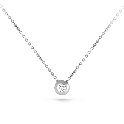 Колье из белого золота с бриллиантом