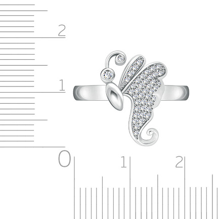 Кольцо из серебра с фианитом