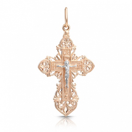 Крест из комбинированного золота