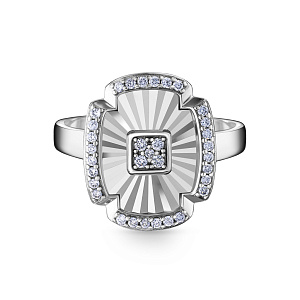 Кольцо из белого золота с бриллиантами