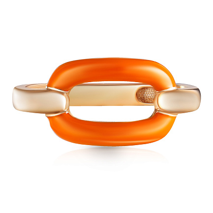 Кольцо из красного золота с эмалью