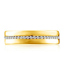 Кольцо обручальное из желтого золота с бриллиантами